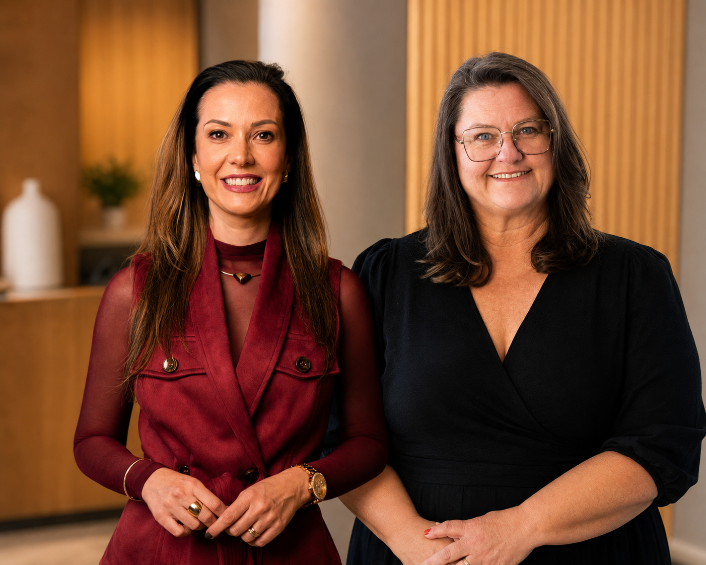 Dra. Jussandra Hickmann e Elisa Helena Greenfield